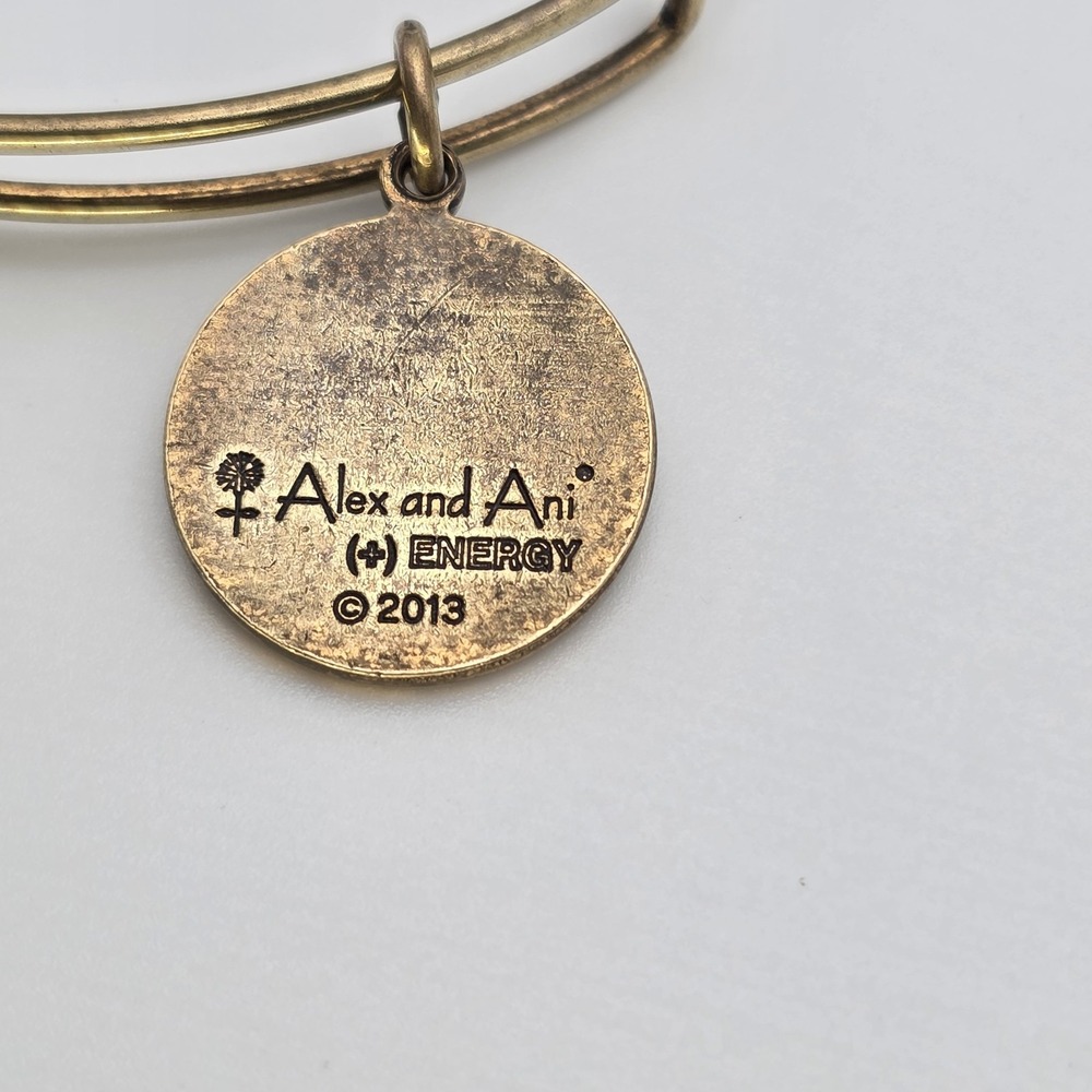 ALEX & ANI 'My Other Half' Charm Bracelet Rafaelian Gold Bangle Made In USA - Picture 4 of 9